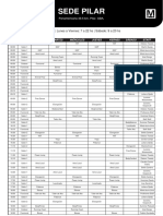 Horarios clases sede Pilar