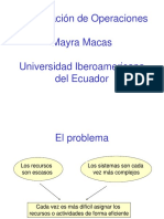 Investigación de Operaciones Mayra Macas Universidad Iberoamericana Del Ecuador