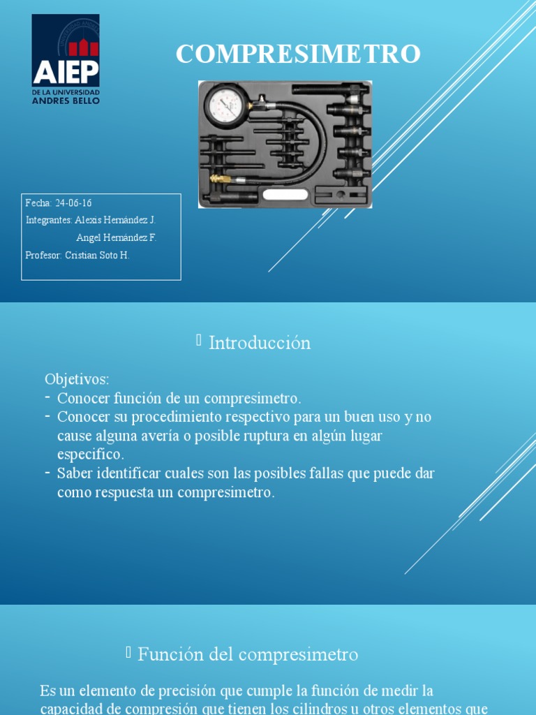 Partes y uso del compresimetro | PDF | Distribuidor | Propulsión