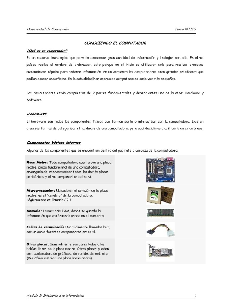 Conociendo El Computador | PDF | Periférico | Hardware de la computadora