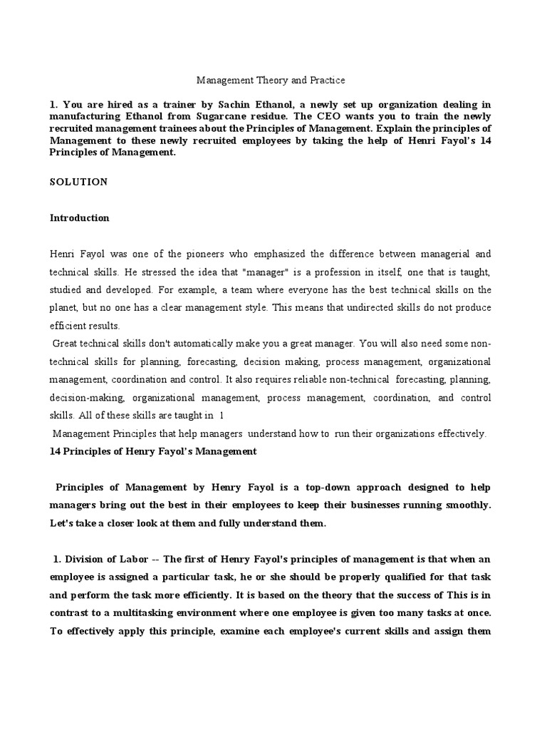 Management Theory and Practice PDF Science Scientific Method