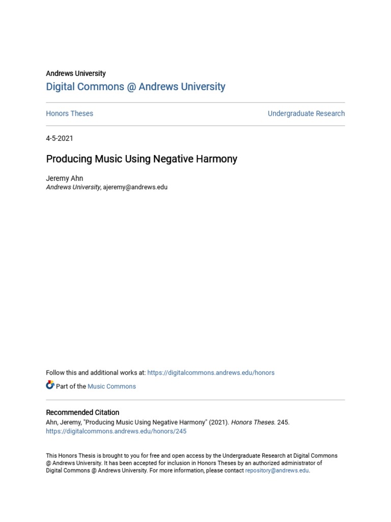 Negative Harmony in Music Production | PDF | Chord (Music) | Harmony