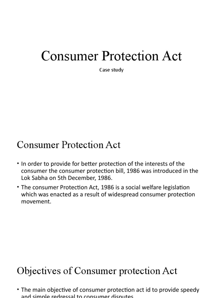 Consumer Protection Act Case Study PDF