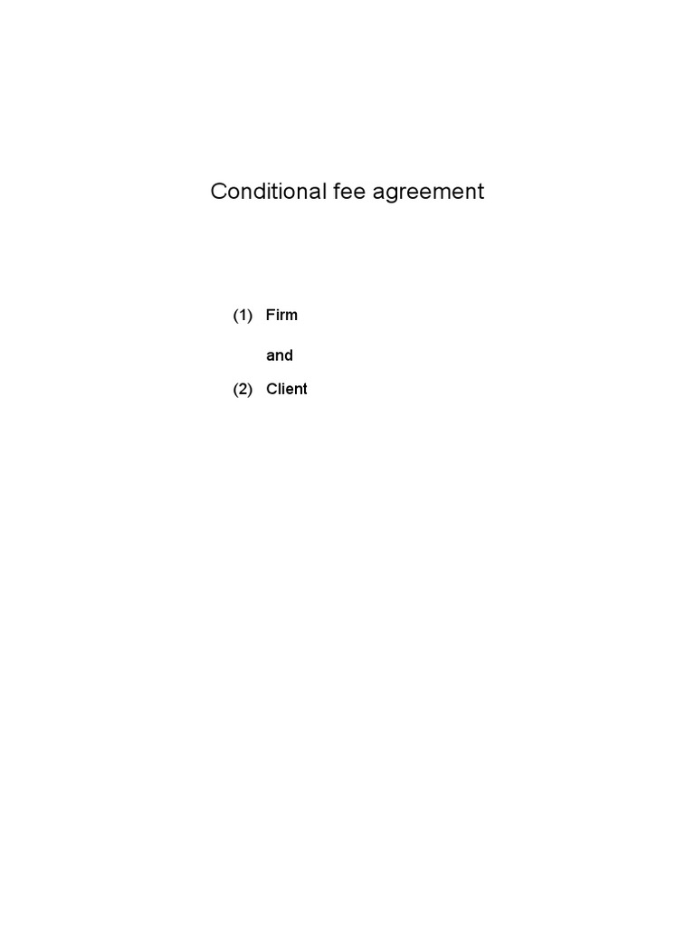 Conditional Fee Agreement PDF Costs In English Law Insurance