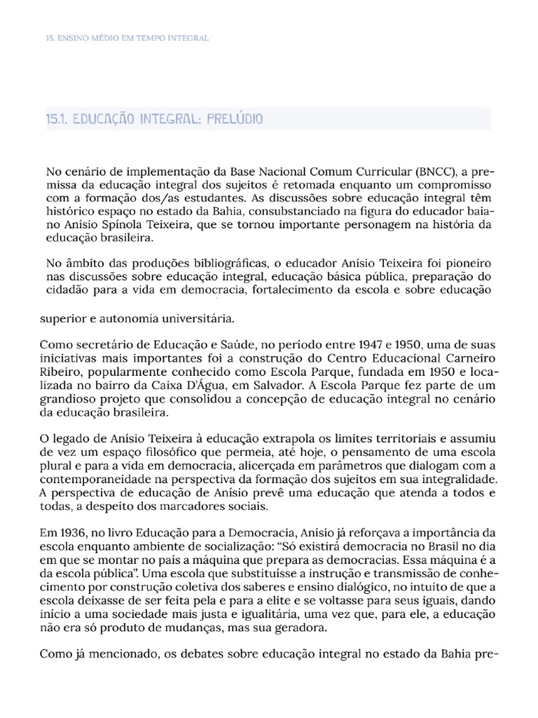 Ensino Médio Integral- Da Dcrb (Reitirado de Lá) | PDF