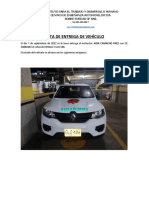 Acta de Entrega de Vehículo Glo 846 - Aida