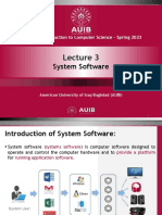 System Software: CSC 101-Introduction To Computer Science - Spring 2023