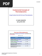 Fundamental Concepts of Thermodynamics: Cy 11003 Chemistry Spring 2022 2023