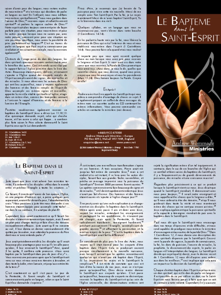LE BAPTEME SAINT-ESPRIT - Andrew Wommack Ministries | PDF | Saint ...