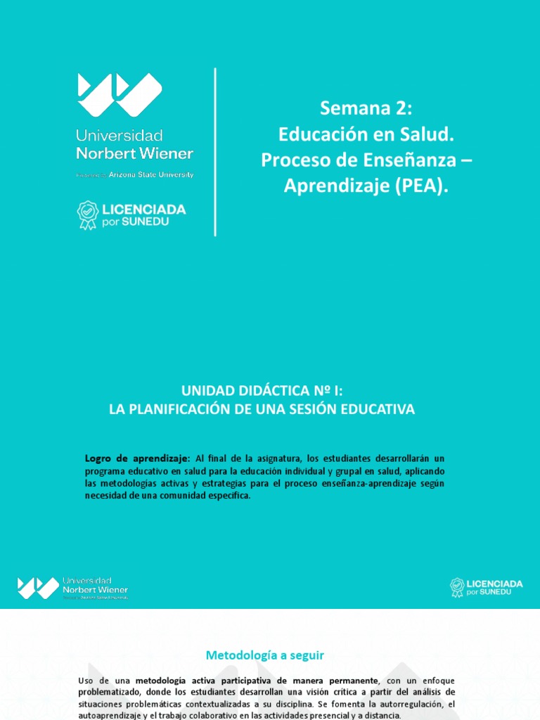 Planificación Educativa en Salud | PDF | Aprendizaje | Enseñando