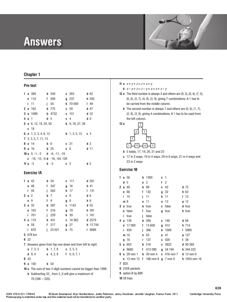 Answers: Pre-Test | PDF | Triangle | Elementary Geometry