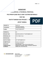 Budgetary Commercial & Technical Proposal Polypropylene Field Joint Coating Materials For The South Tunisian Gas Project - Tataouine (Etap Tunisia)