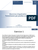 Exercices D'application Transmission Par Poulies-Courroies: Construction Mécanique