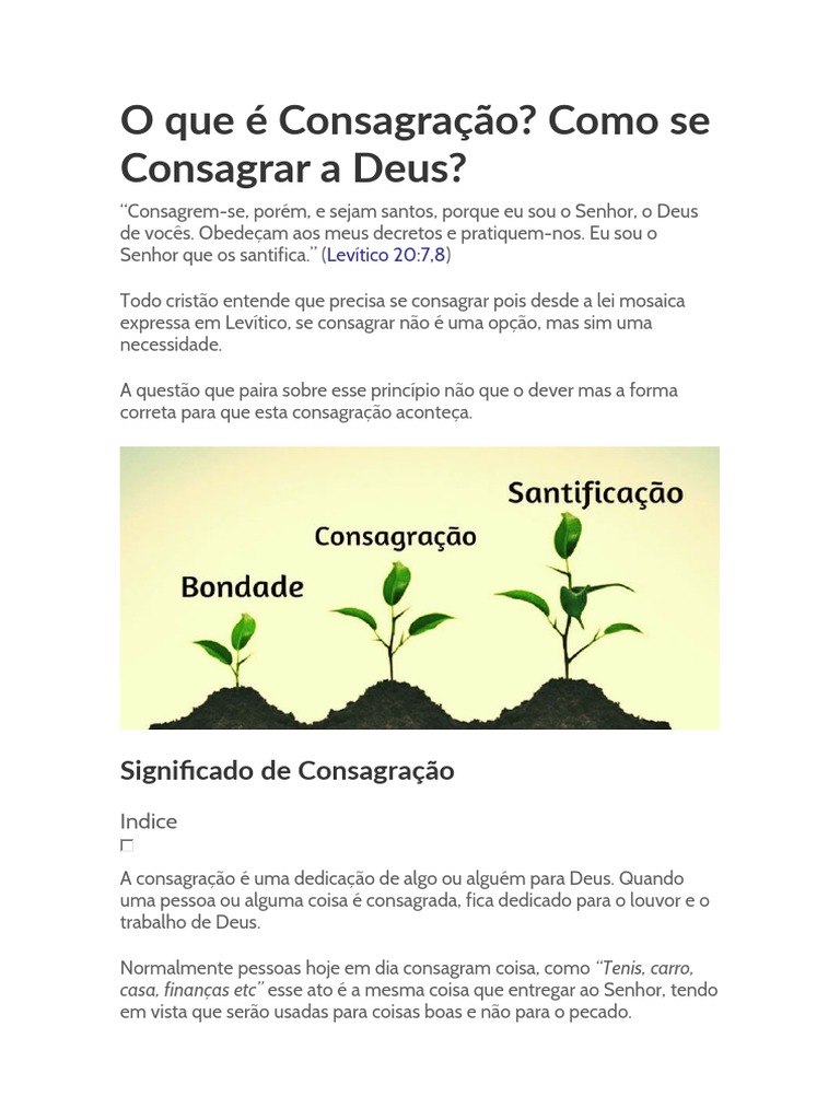 O significado e a prática da consagração a Deus | PDF | Deus | Levítico