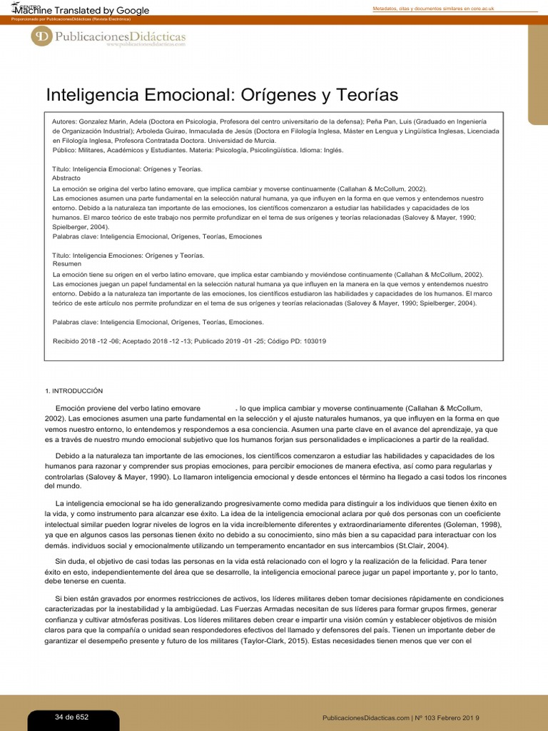 Orígenes y Teorías de la Emoción | PDF | Las emociones | Inteligencia ...