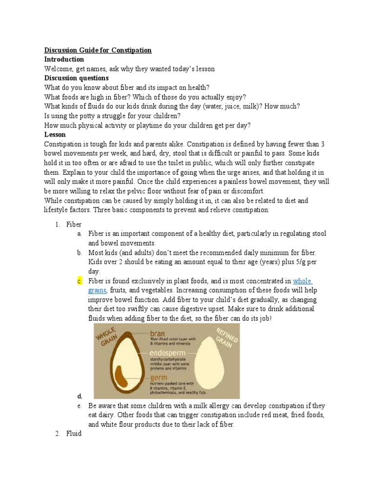 Constipation Handout 1 PDF Constipation Dietary Fiber