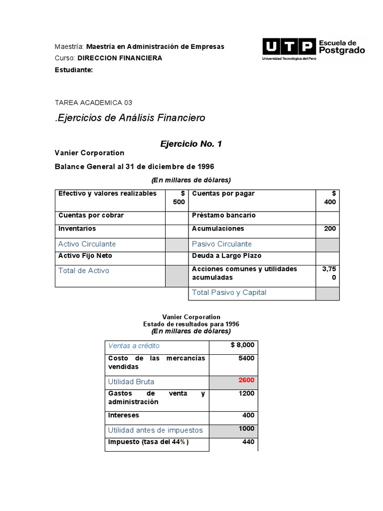 Vanier Corporation PDF Ratio financiero Rentabilidad sobre
