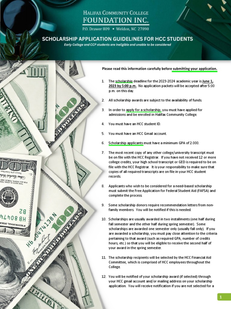 HCC Scholarship Application Guide | PDF | Student Financial Aid In The ...