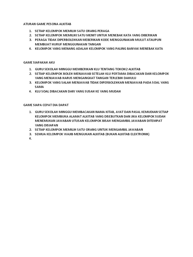 Aturan Game Alkitab Pdf