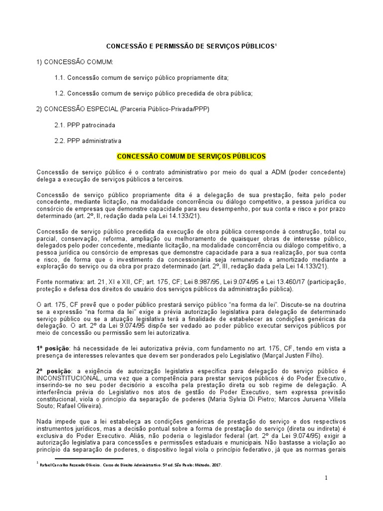 Concessão e Permissão de Serviços Públicos | PDF | Serviços públicos ...