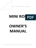 Mini Rok Owner'S Manual: VORTEX FACTORY: Via E. Fermi, 5 - 27040 Campospinoso (PV) - ITALY - Tel. +39 0385 765200
