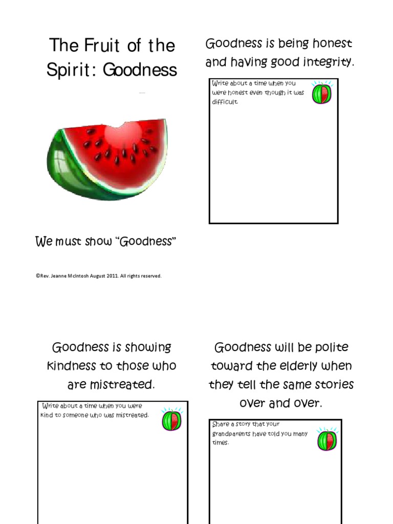 Fruit of The Spirit "Goodness" Art & Craft Book PDF Fruit Of The