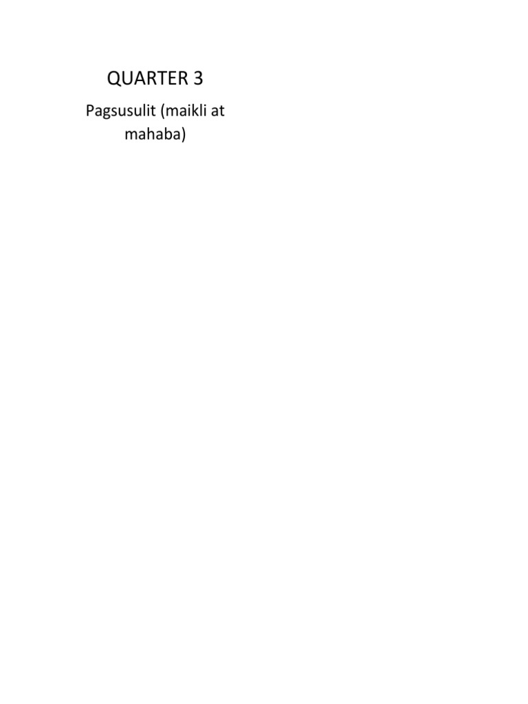 QUARTER 3 Pagsusulit PDF