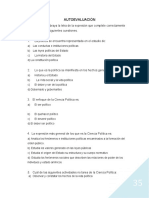 Autoevaluación: 5. Cuál de Las Siguientes Actividades No Tarea de La Ciencia Política