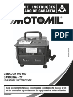 Manual de Instruções E Certificado de Garantia: Gerador Mg-950 Gasolina - 2T