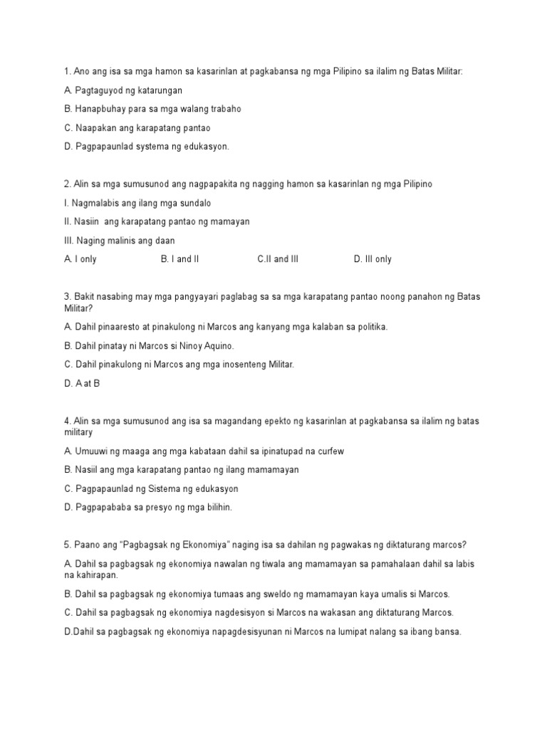 Test Items 1 | PDF