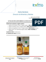 Alerta Sanitaria - 062-2023 - ACTUALIZACIÓN ALERTA BEBIDAS ALCOHÓLICAS FRAUDULENTAS