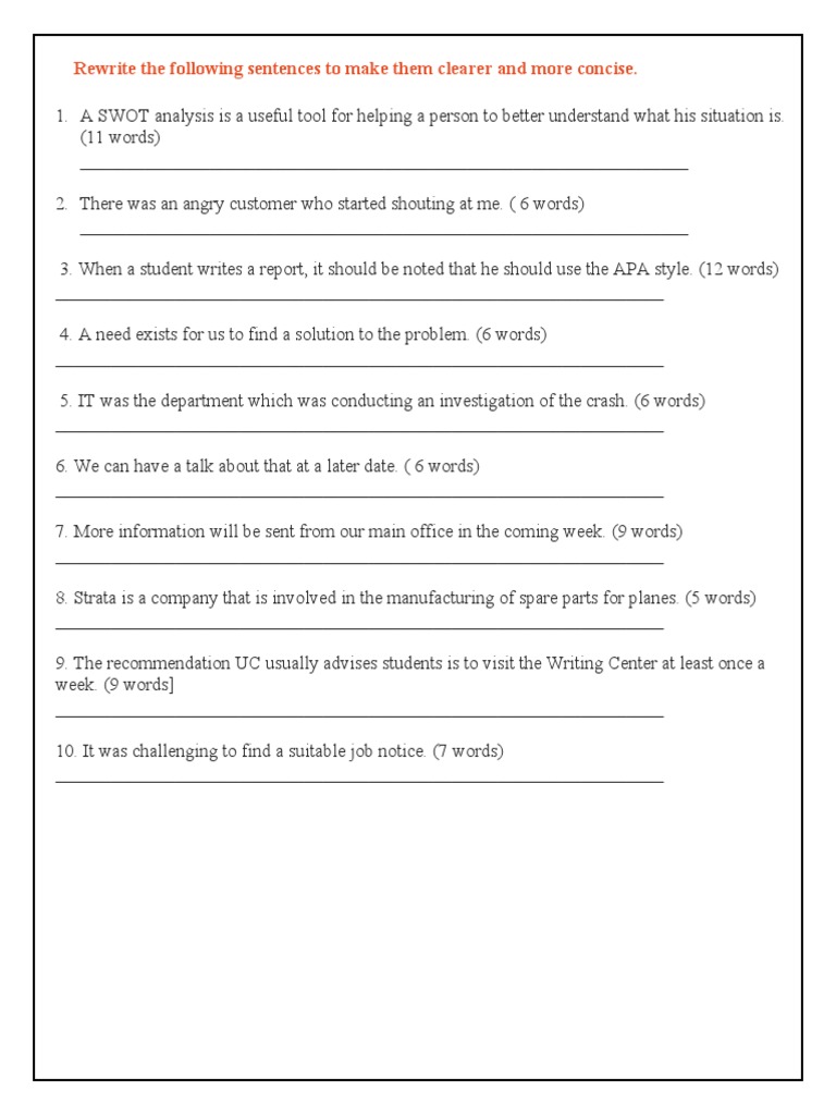 Fix The Sentences | PDF