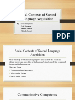 Social Contexts of Second Language Acquisition