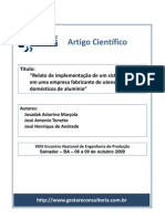 Relato Da Implementação de Um Sistema Kanban em Uma Empresa Fabricante de Utensílios Domésticos em Alumínio