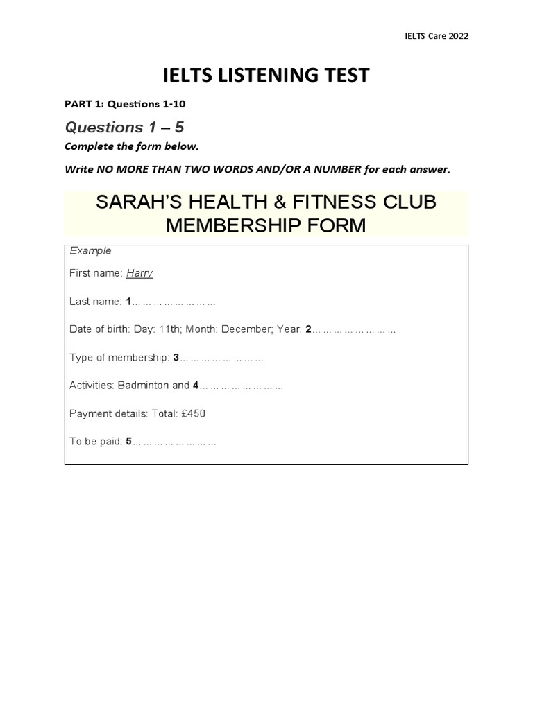 Listening Test 23-10 | PDF | Sports & Recreation