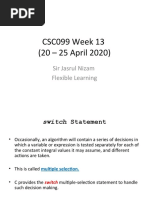 CSC099 Week 13 Flexible Learning