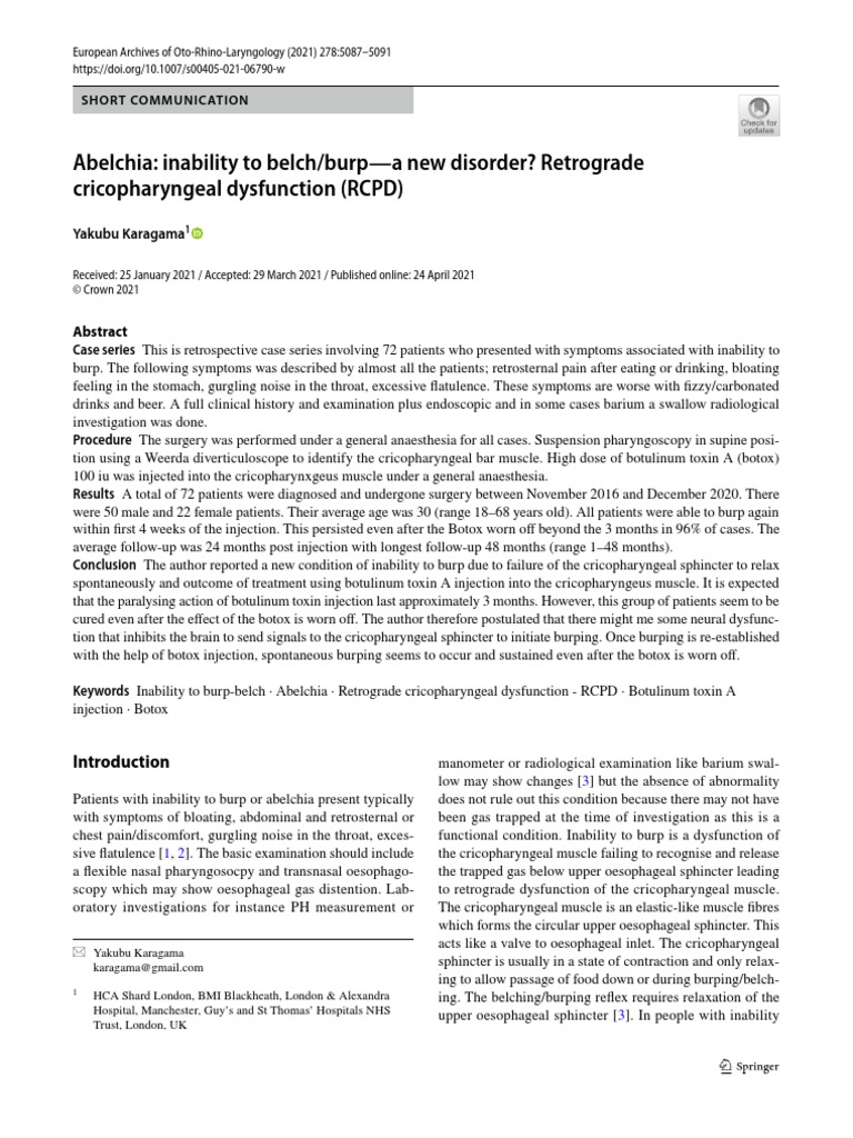 RCPD Karagama 2021 | PDF | Botulinum Toxin | Esophagus