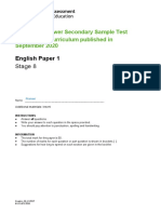 English Stage 8 Sample Paper 1