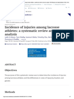 Incidence of Injuries Among Lacrosse Athletes - A Systematic Review and Meta - Analysis