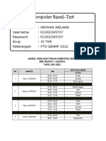 Nama: Reyhan Welang Username: R1002345707 Password: R1002345707 Grup: Xi TKR Keterangan: Pts Genap 2022