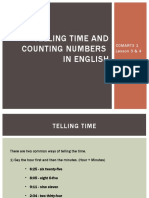COUNTING NUMBERS and Telling Time in English