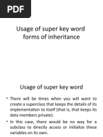 Usage of Super Key Word Forms of Inheritance