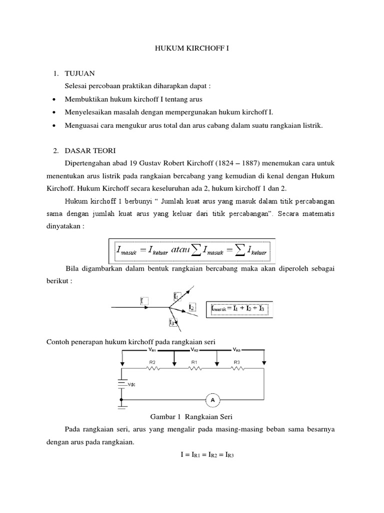 Penerapan Hukum Kirchhoff I dalam Arus | PDF