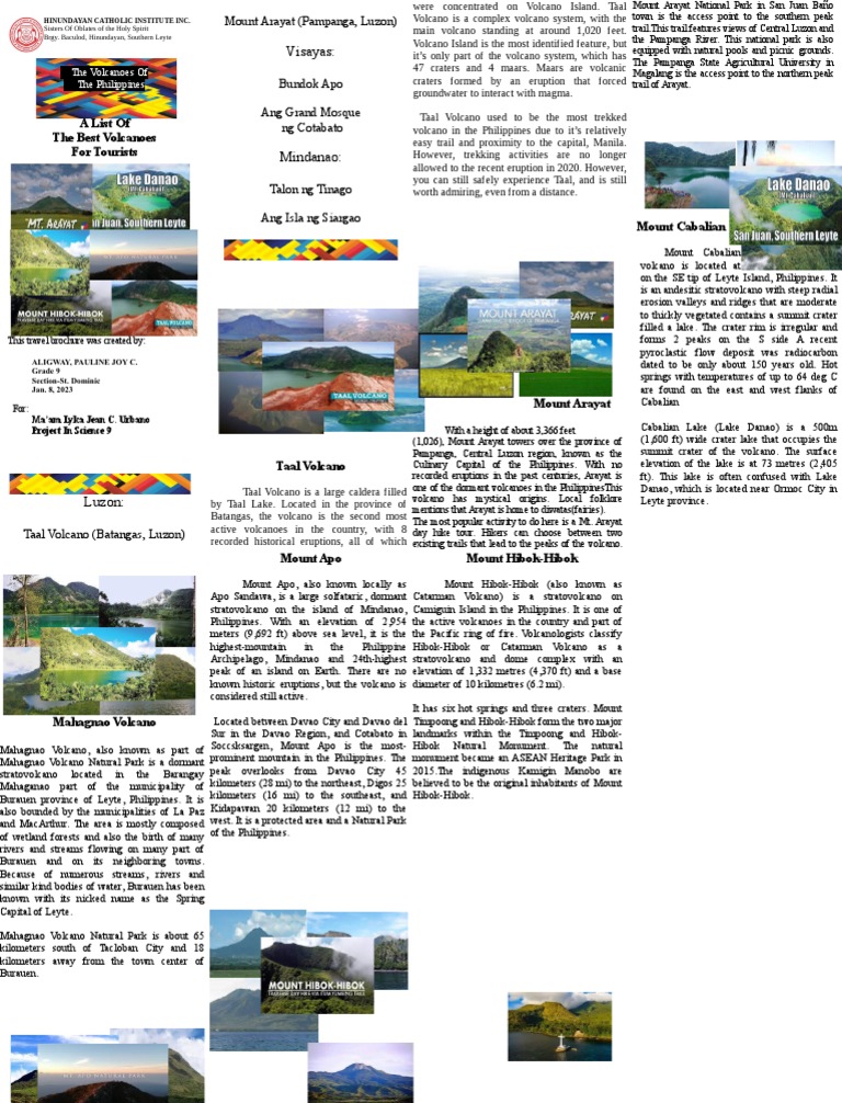 Brochure In Science Better Pdf Volcano Geological Processes
