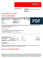 Tailor-Made Flights: Electronic Ticket Receipt