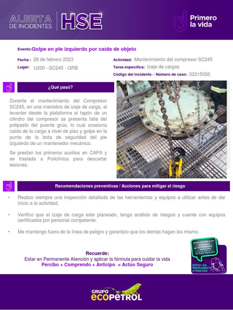 Golpe en Pie Izquierdo Por Caída de Objeto ¿Qué Pasó? PDF