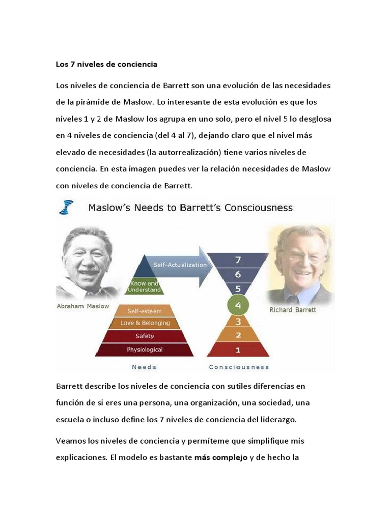 Los 7 Niveles de Conciencia de Richard Barret | PDF | Felicidad ...