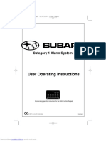 Subaru Category 1 Alarm System User Operating Instructions