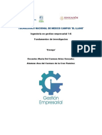 Tecnologico Nacional de Mexico Campus El Llano : Ingenieria en Gestion Empresarial 1-A Fundamentos de Investigacion