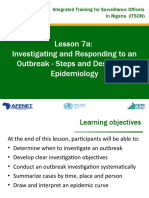 Lesson 7a: Investigating and Responding To An Outbreak - Steps and Descriptive Epidemiology